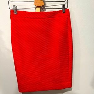 JCrew red pencil skirt size 2, NWT